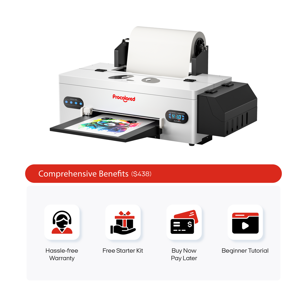 Procolored 13" Single Head A3 DTF Printer Roller L1800 - F13 DTF A3 13’’ L1800
