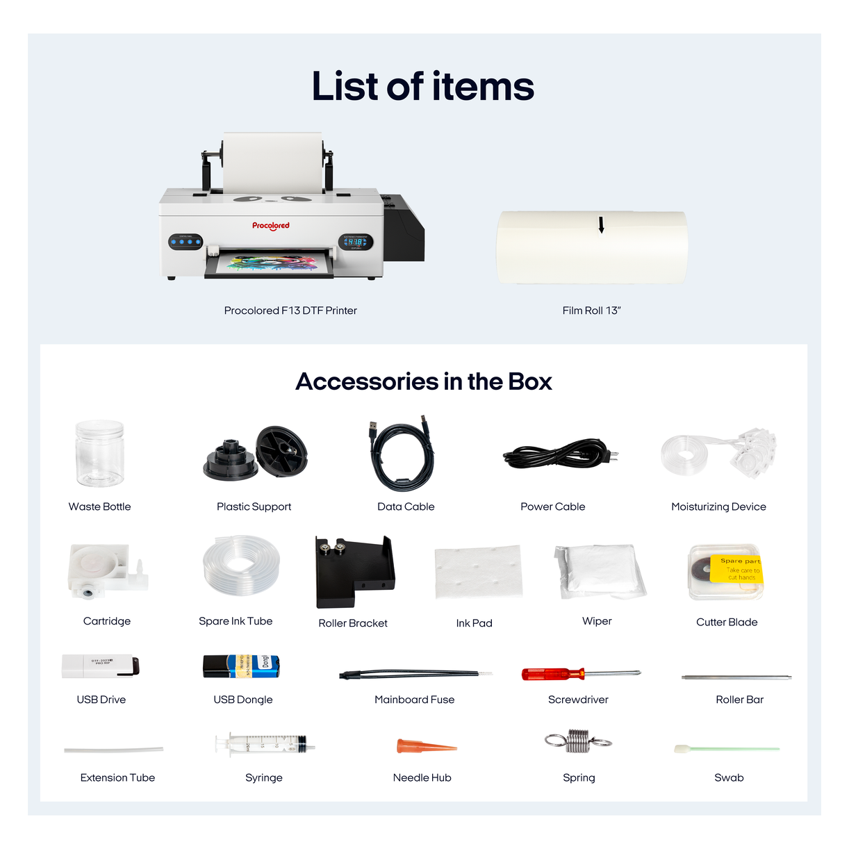 Procolored 13" Single Head A3 DTF Printer Roller L1800 - F13 DTF A3 13’’ L1800