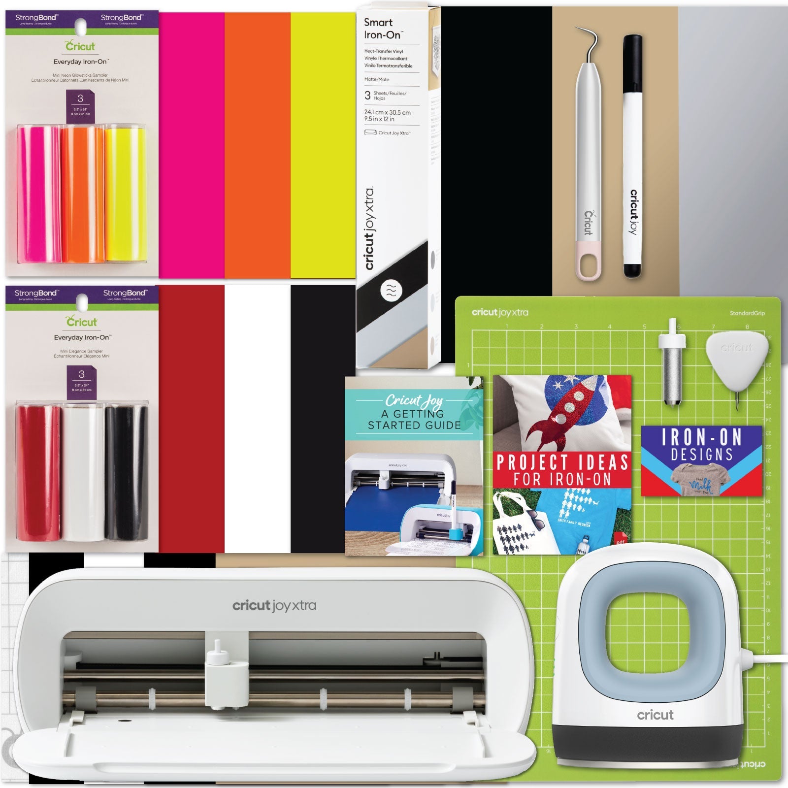 Cricut Joy Xtra Machine with EasyPress Mini and Iron-On Materials Bundle